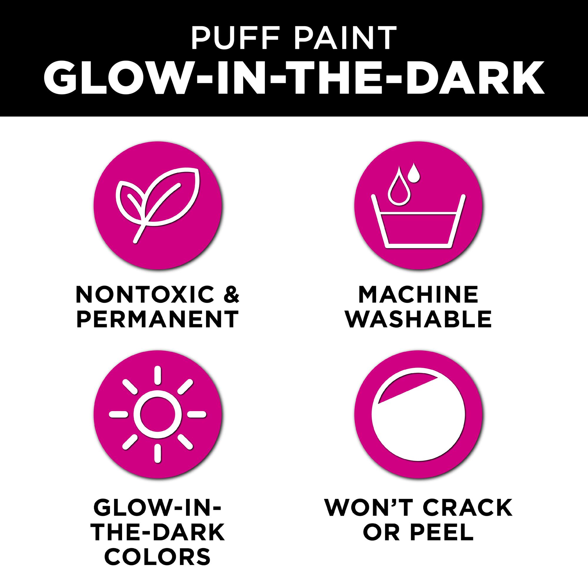 6 Packs: 10 ct. (60 total) Tulip® Glow-in-the-Dark Puff Paints